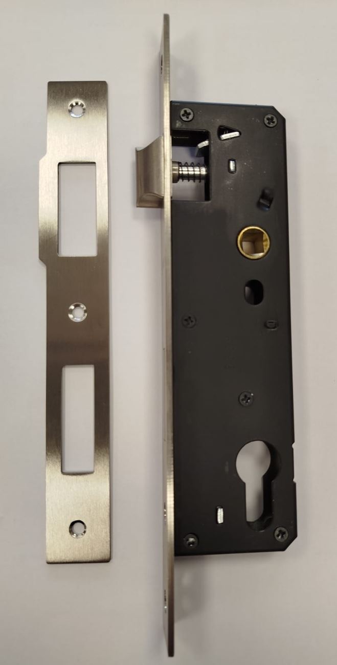 Cerradura Aumon picaporte y palanca inox 304 sin cilindro - Imagen 1